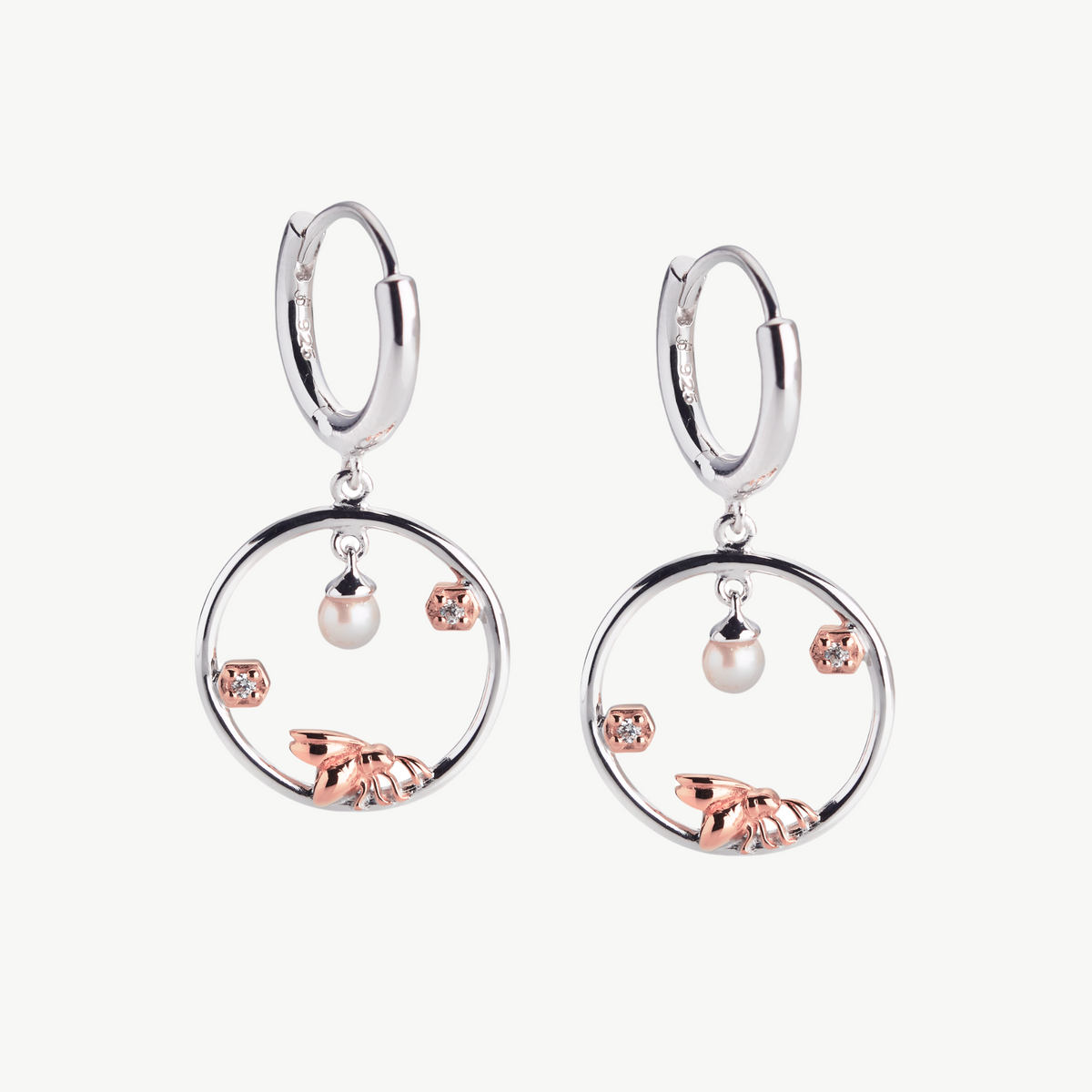 Kreis des Lebens Ohrringe, Roségold vergoldet