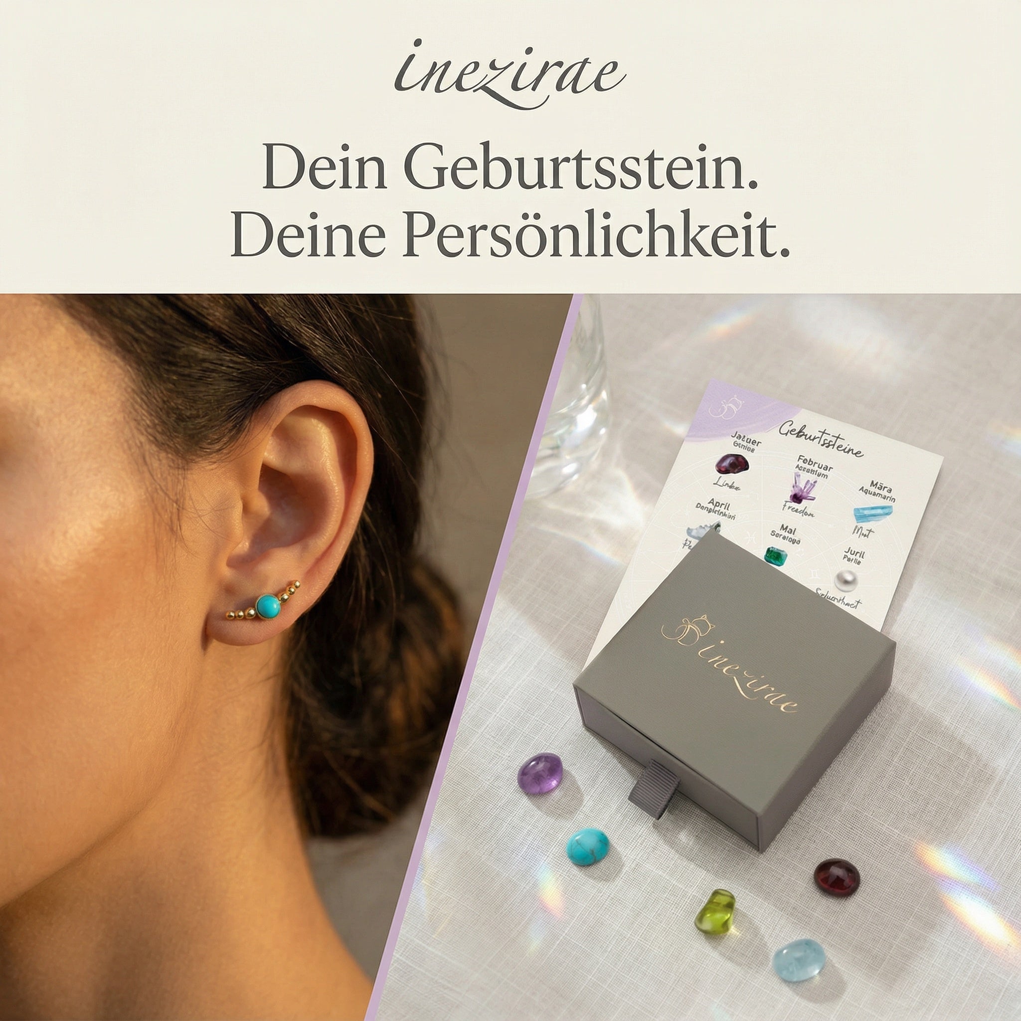 Geburtsstein Ear Climber - Einzeln